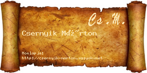 Csernyik Márton névjegykártya