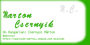 marton csernyik business card