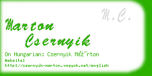 marton csernyik business card